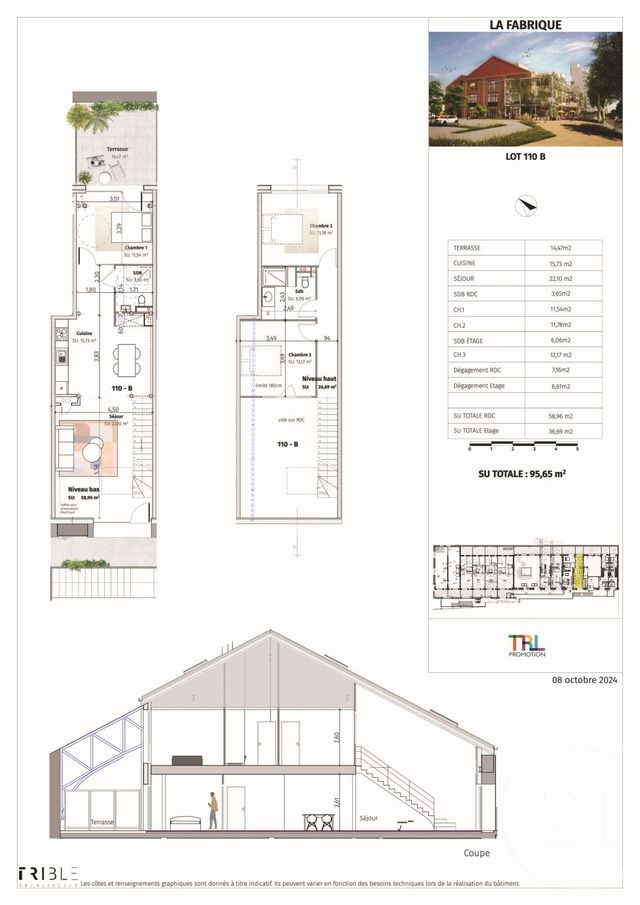 Appartement Duplex à vendre - 4 pièces - 96.8 m2 - MULHOUSE - 68 - ALSACE - Century 21 Weiblen Immeubles